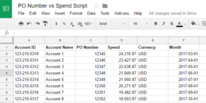 po number script vs spend